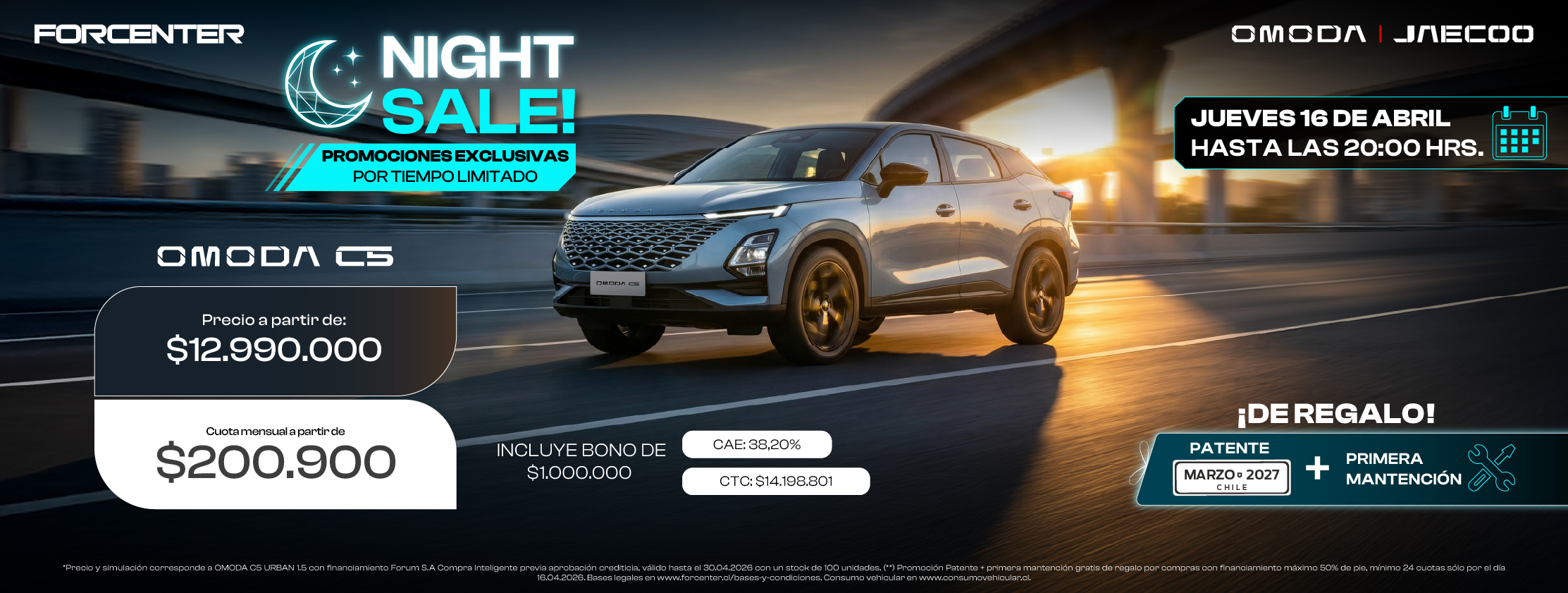 Venta Nocturna OMODA JAECOO