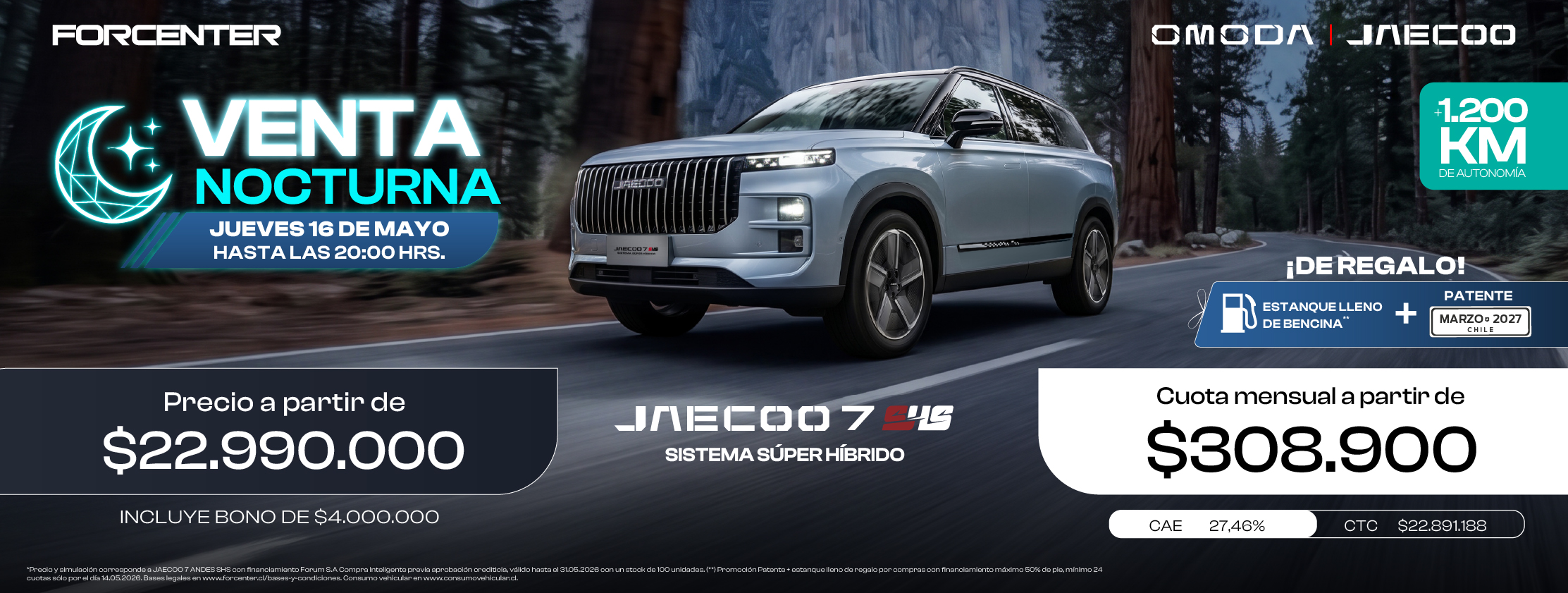 Venta Nocturna OMADA&JAECOO